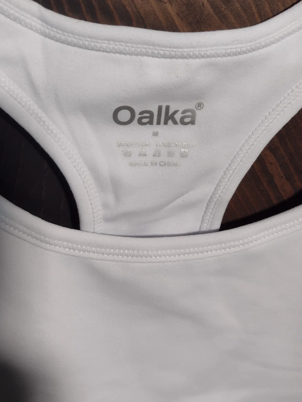 Oalka White Racerback Sports Bra Size Medium